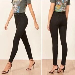 Reformation Harper High Rise Skinny Jeans Black NWT